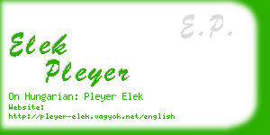 elek pleyer business card